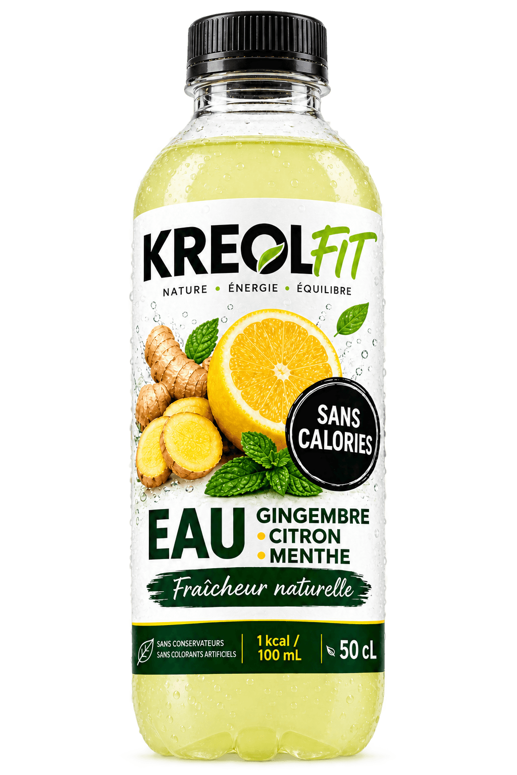 Bouteille KreolFit 50 cL — Gingembre · Citron · Menthe